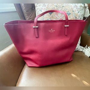 Big red Kate Spade leather tote